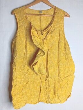 Old Navy 2XL Yellow Polka Dot Ruffle Tank Top Plus Size Women's